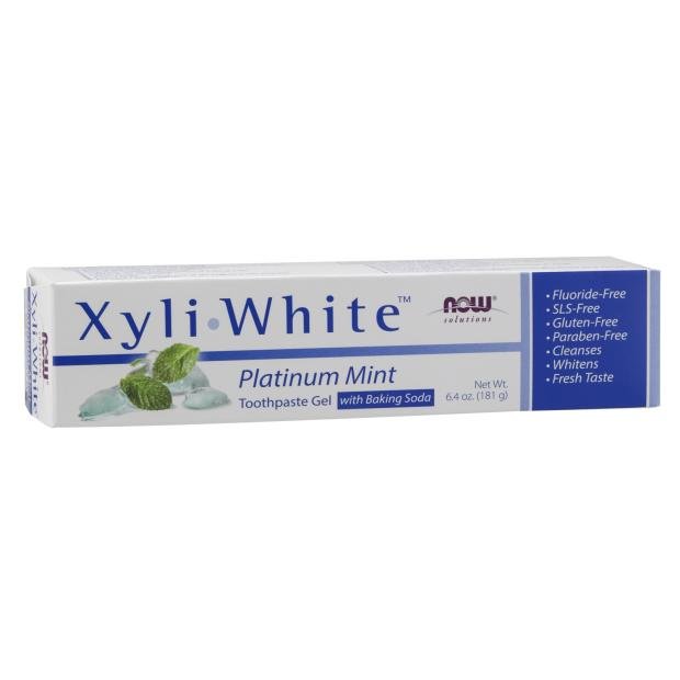 NOW Solutions XyliWhite Platinum Mint toothpaste gel packaging