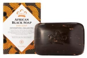 Nubian Heritage African Black Soap bar and packaging