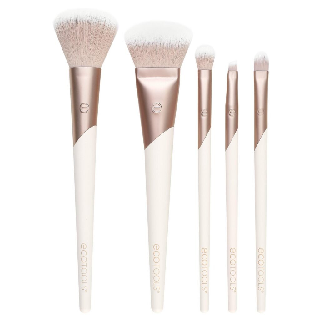 EcoTools white and rose gold makeup brush collection