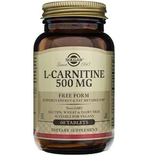 Solgar L-Carnitine 500 mg dietary supplement, 60 tablets, gluten and dairy-free
