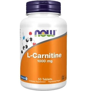 NOW Foods L-Carnitine 1000 mg dietary supplement, 50 tablets