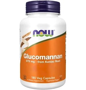 NOW Glucomannan 575 mg dietary supplement, 180 vegetarian capsule