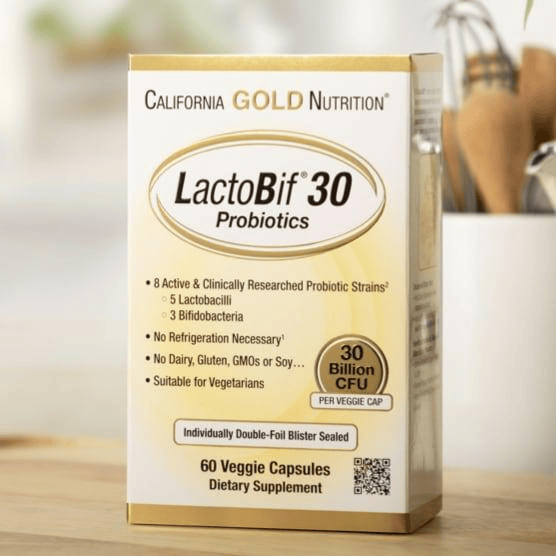 California Gold Nutrition LactoBif 30 Probiotics 60 veggie capsules box
