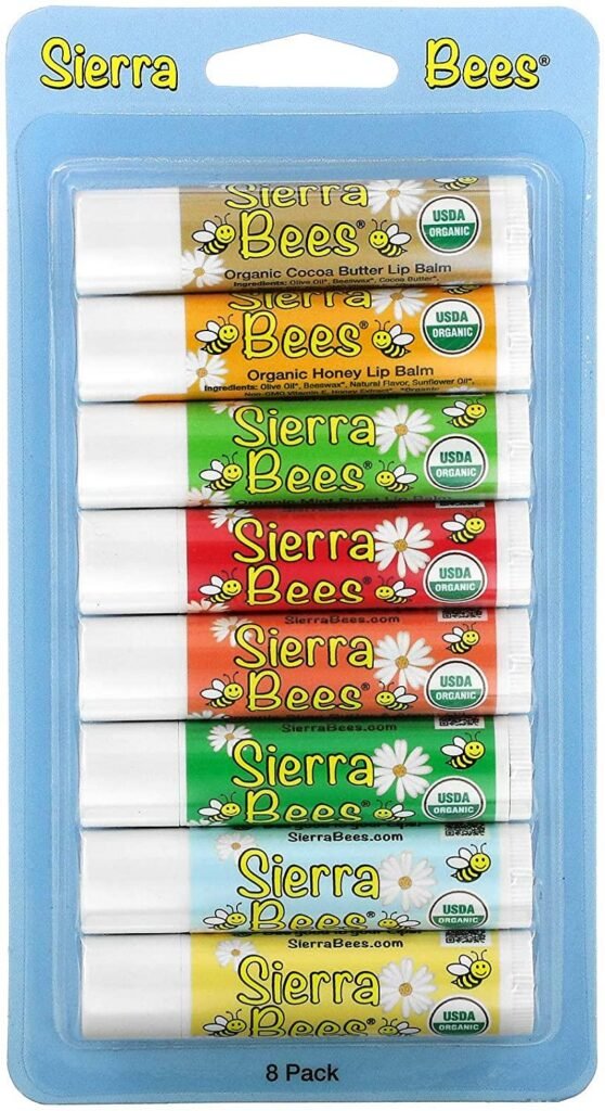 Sierra Bees Organic Lip Balm 8-pack variety set