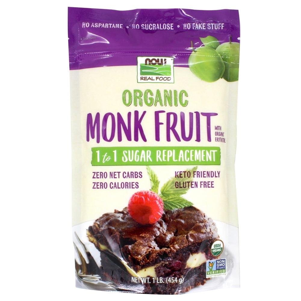 NOW Real Food Organic Monk Fruit 1 lb sugar replacement